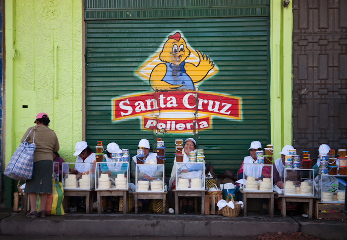 Honey vendors in Huaraz, Peru